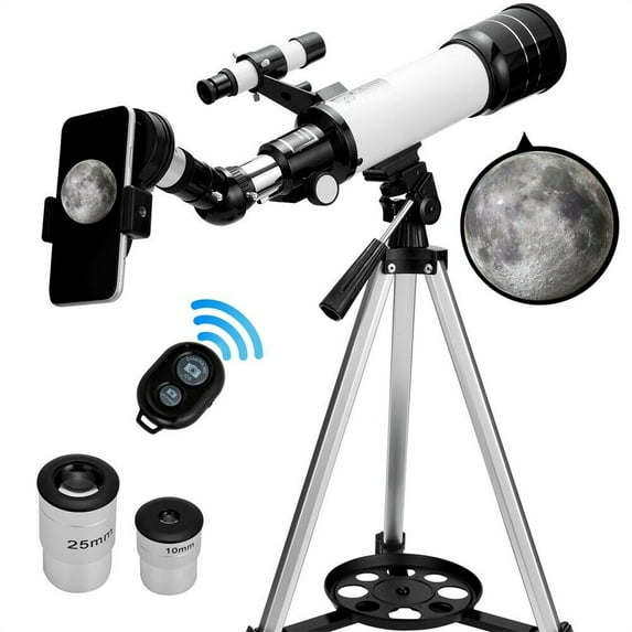 Telescope, 70mm Aperture 400mm Mount Astronomical Refracting Telescope for Kids Beginners - Travel Telescope with Tripod, Phone Adapter For Kids Moon Watching