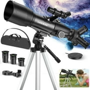 Telescopes for Astronomy Adults, LAKWAR 70mm Aperture High Powered Refracting Telescope for Kids & Beginners, Portable Telescope with 49in Tripod for Planets and Stars