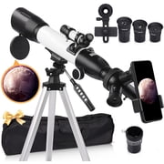 Telescope for Adults and Kids, 70/400mm 16X-134X Refracting Telescope for Astronomy Beginners, 16x-132x, Portable Telescope with Tripod, Carrying Bag, Phone Adapter