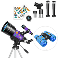 thumbnail image 1 of 70mm Aperture Telescope for Adults & Kids, 300mm Refractor Telescope for Beginners, Portable Astronomy Telescope with Tripod, Smartphone Adapter & Mini Binoculars, 1 of 2