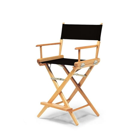 Telescope Casual World Famous Balcony Height Director Chair With Varnish Finish and Black Fabric