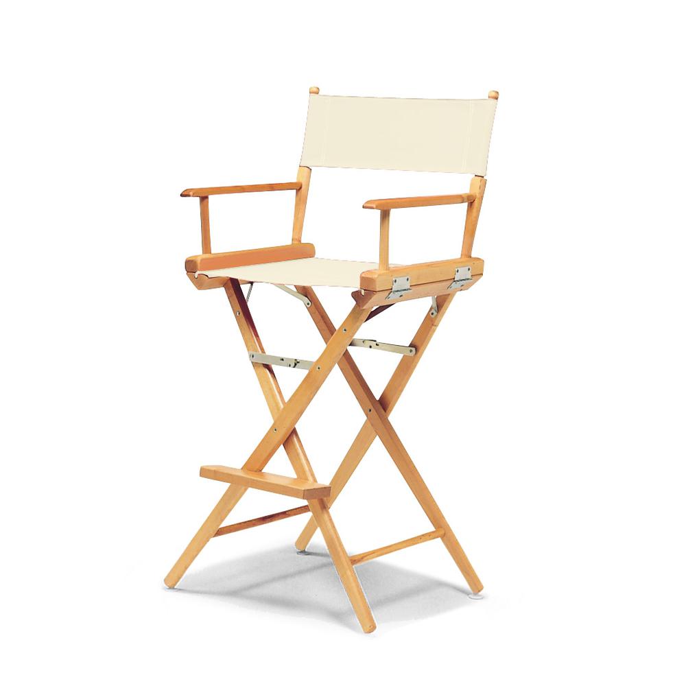 Telescope Casual World Famous Bar Height Director Chair With Varnish Finish and Natural Fabric - image 1 of 5