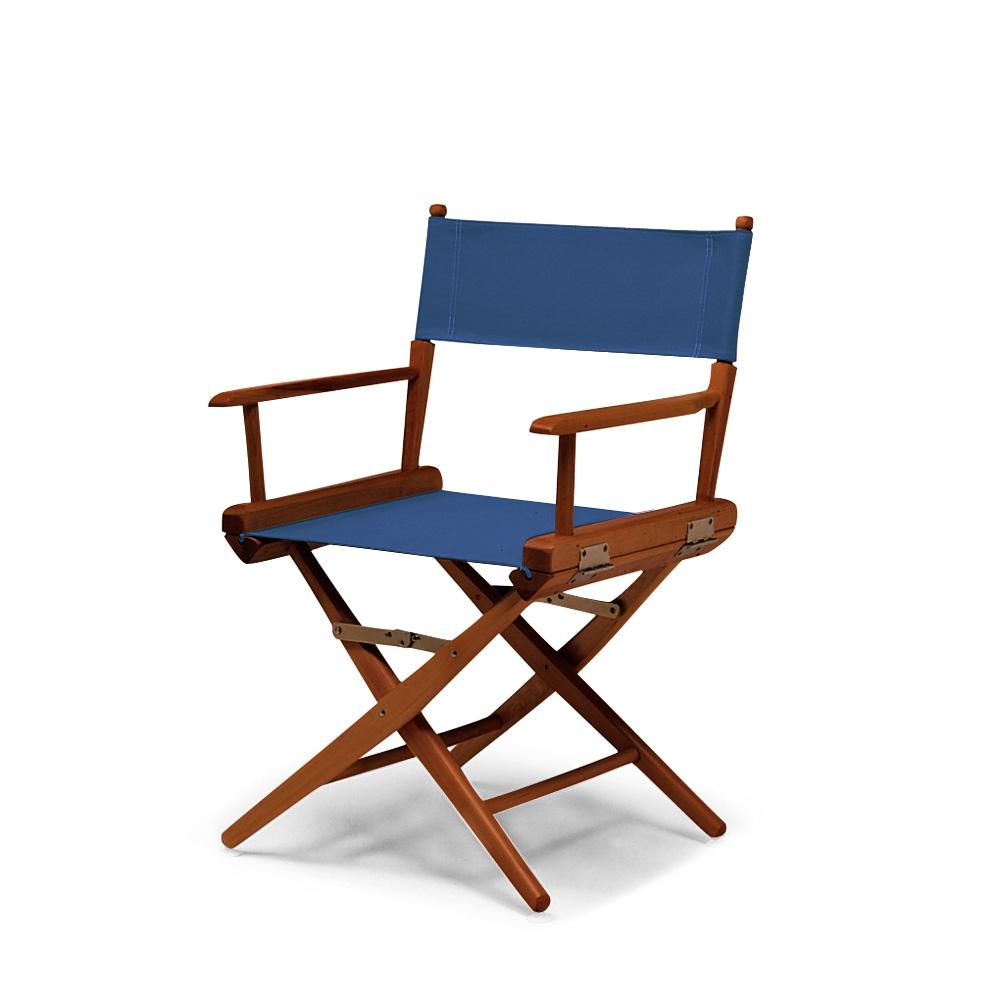 Telescope Casual World Famous Dining Height Director Chair With Walnut Stain Finish and Blue Fabric - image 1 of 1