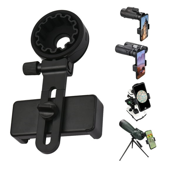 Telescope Phone Adapter Universal Smartphone Mount for Binoculars Monocular Microscope Spotting Scope Telescope with Phone Clip