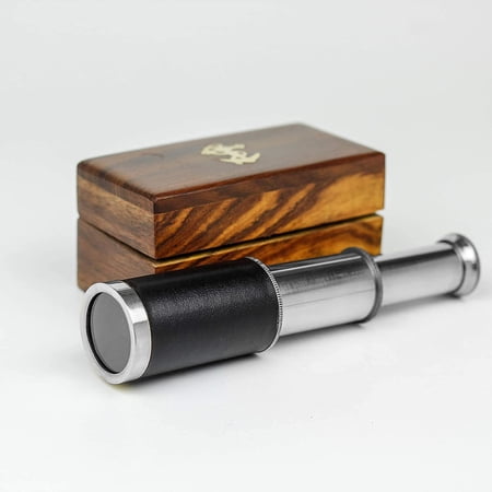 Telescope With Wooden Box - (18 Inches, Nickel Polished)