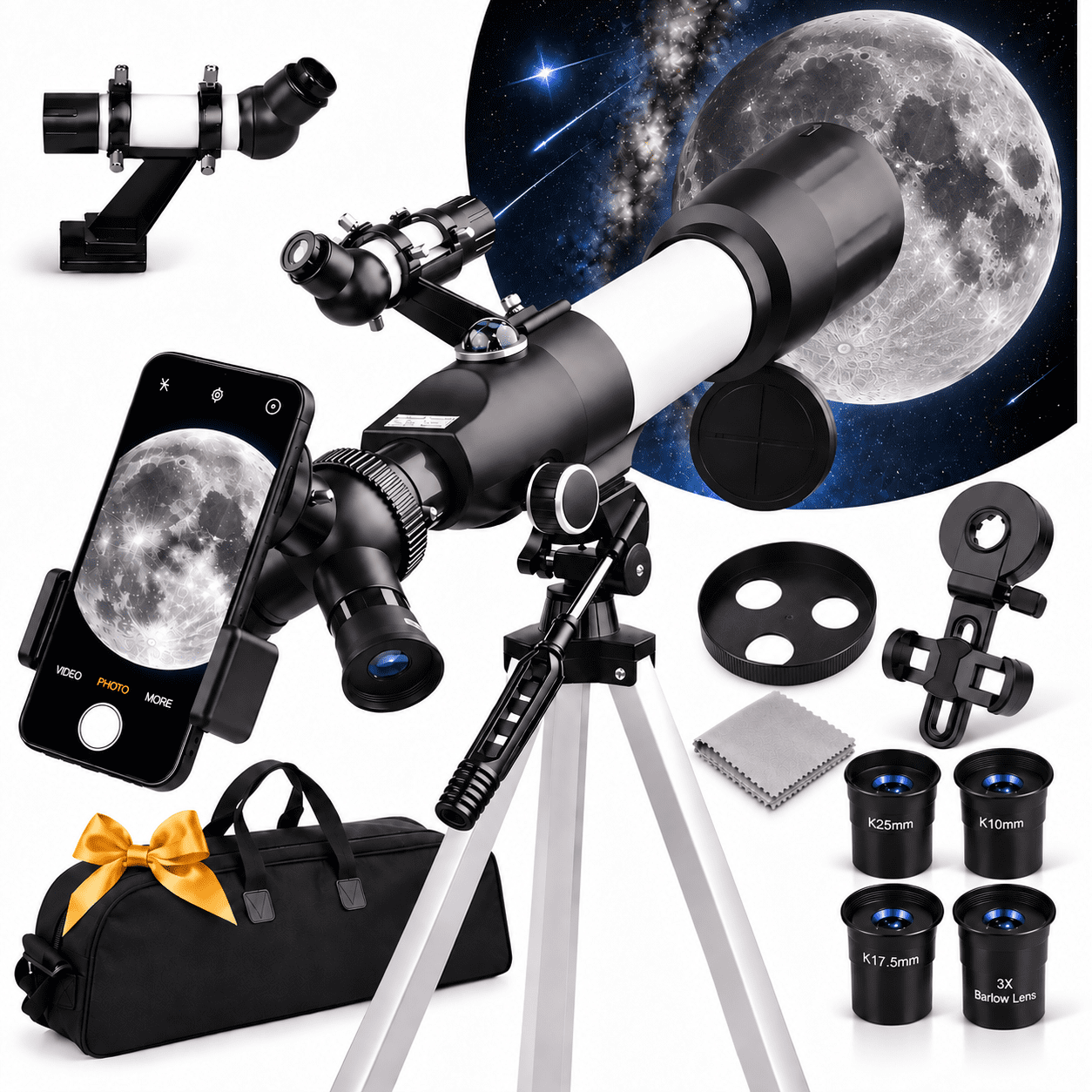 LAKWAR Telescope for Adults, 70mm Aperture 400mm Refractor, 16x
