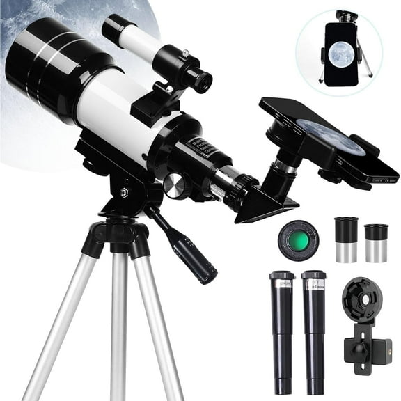 Kailwokk Telescope for Adults & Kids, 70mm Aperture Portable Telescopes with Height Adjustable Tripod & Phone Adapter, Astronomy Beginner Gift