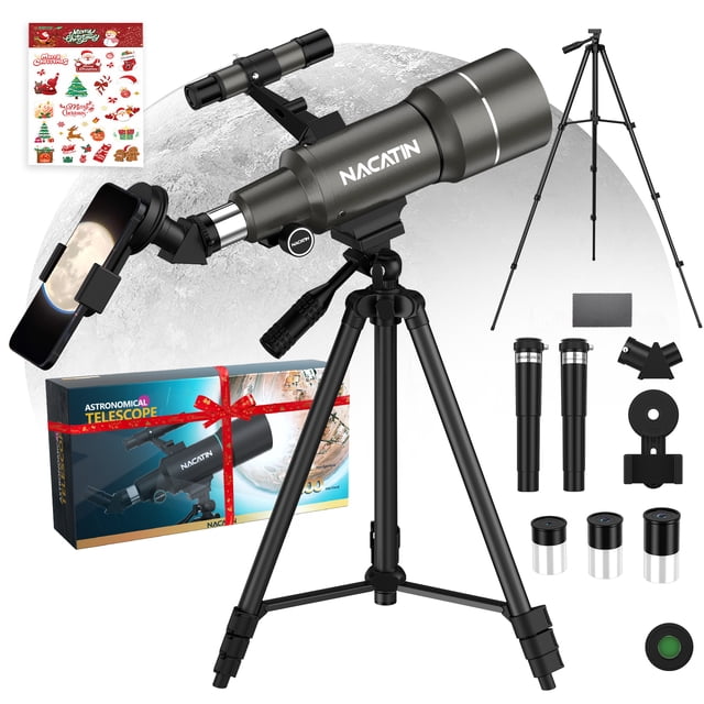 Observatory View Telescope for Kids and Adults NACATIN 70mm Aperture 15X-150X Portable ...