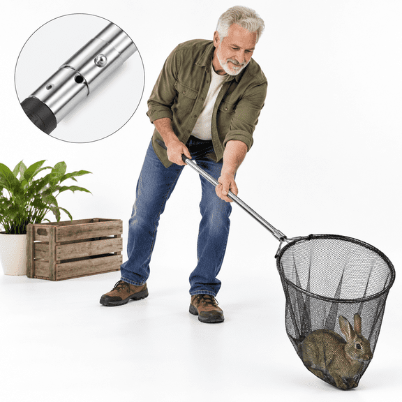 Telescopic Animal Catch Net with 20" Opening, 43"-78" Adjustable Handle
