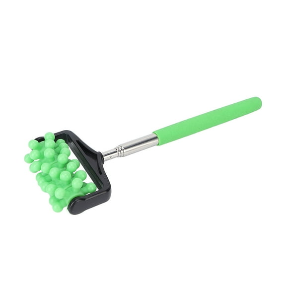 Telescopic Back Massage Stick, Length Relax Flexible Roller Massager Ergonomic Handle 360? Rotation For Home For Massage Shop Green