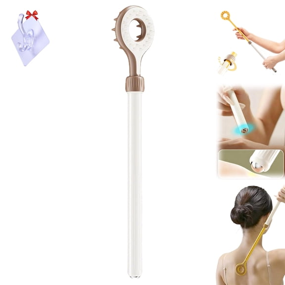Telescopic Back Scratcher,Double-Sided Itch Relief Tool,Extendable Long Handle Back Scratcher for Hard-to-Reach Areas,Portable Back Massager Scratcher for Men Women (Brown*1pcs)