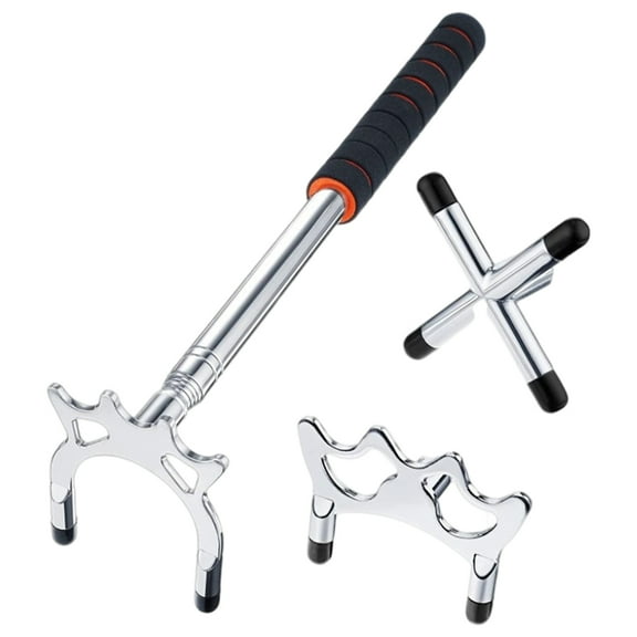 Telescopic Billiards Pool Bridge Stick with Removable Bridge Head Stainless 1 Rod 3 Heads