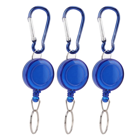 Telescopic Burglar Keychain, Portable Retractable Keychain Buckle Strong With Carabiner For Outdoor Blue