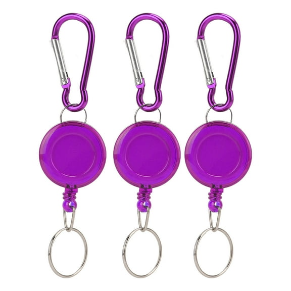 Telescopic Burglar Keychain, Portable Retractable Keychain Buckle Strong With Carabiner For Outdoor Purple
