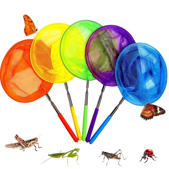 Telescopic Butterfly Fishing Nets for people Catching Insect Net Outdoor Tools for Catching Bugs Fish Insect Ladybird, Extendable 34 Inches and Anti Slip Grip