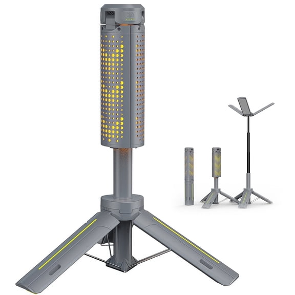 Telescopic Camping Lantern with 40" Stand, 8000mAh Rechargeable Work Light, 1000LM Flashlight, IP44 Waterproof Tripod Base, Dimmable LED for Hurricane, Emergency, Repair