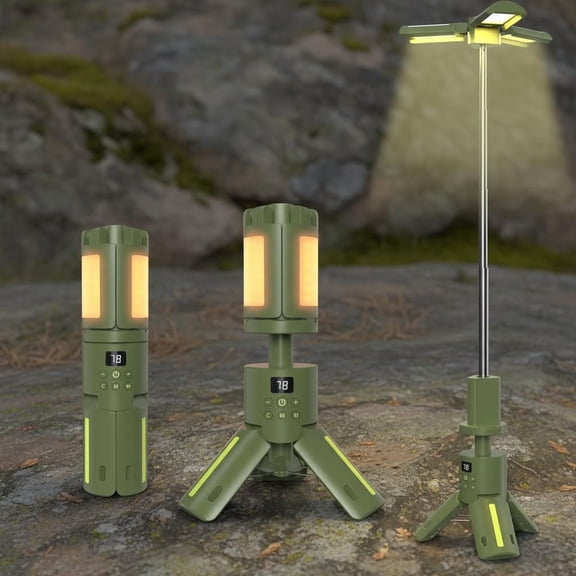 Telescopic Camping Light with Stand, Rechargeable LED Lantern with Charging Port, SOS & RGB Modes, Work Light with Magnetic Base for Outdoor, Emergency, Hiking, Car Repair.