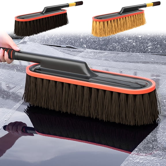 Telescopic Car Duster Brush Extendable Handle Cleaning Mop for Dust Removal,Snow Sweeping and Auto Surface Cleaning Lightweight Portable Vehicle Tool,23.62 Inches