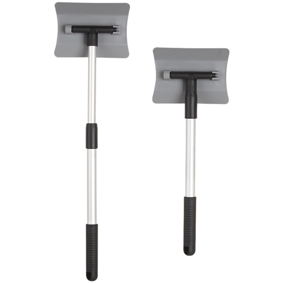 Telescopic Car Snow Shovel Ice Scraper 180° Rotating Head Extendable Handle 325-475mm For Windshield Defogging Glass Cleaning Green(Gray)