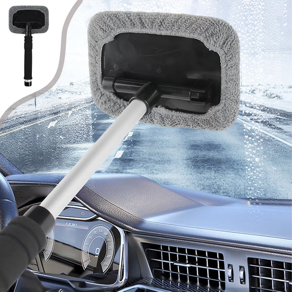 Telescopic Car Window Cleaning Brush, 20 Inch Extendable Auto Glass Wiper & Dust Brush for Windshield, Side Windows, Hard to Reach Gaps, Car Detailing Tool