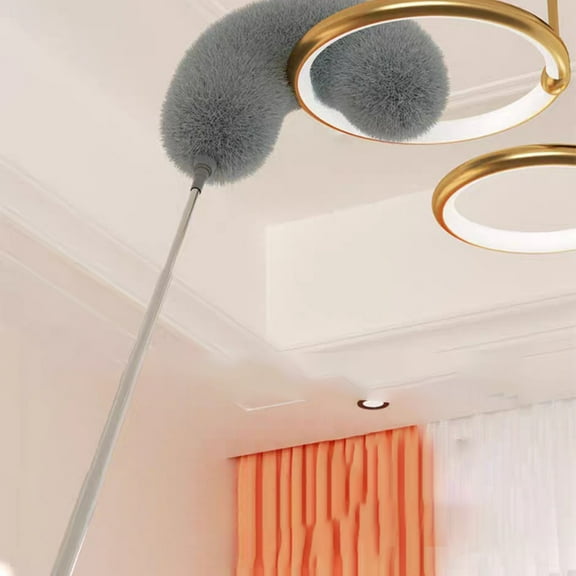 Telescopic Chicken Duster, Electrostatic Ceiling Cleaner, Extendable Pole, Microfiber Dusting Tool, Cobweb Wall Fan Duster, Washable High-Reach Cleaning Brush