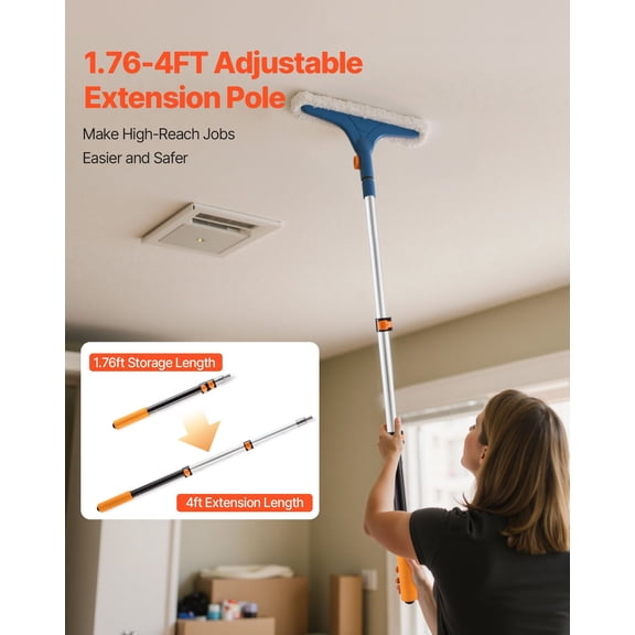 Telescopic Extension Pole,1.76-4 FT Multi-Purpose Extendable Pole,Sturdy Aluminum Alloy Paint Pole Extension with Flip-Lock Design,High Reach Roller Stick for Painting,Dusting&Cleaning