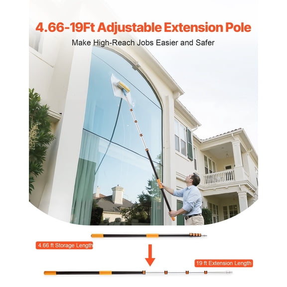 Telescopic Extension Pole,4.66-19 FT Multi-Purpose Extendable Pole,Sturdy Aluminum Alloy Paint Pole Extension with Flip-Lock Design,High Reach Roller Stick for Painting,Dusting&Cleaning