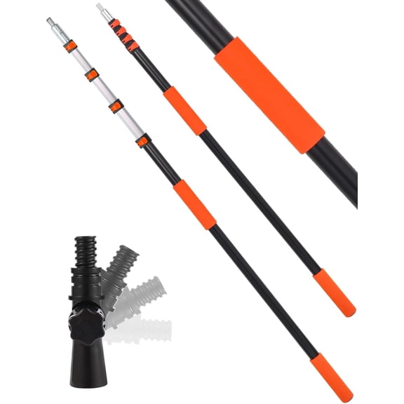 Telescopic Extension Pole Reach to 28FT,Paint Roller Extension Pole, telescoping Pole with Flip-Lock Design, Multi-Purpose extendable Pole for Windows Cleaning Paint Roller, Duster