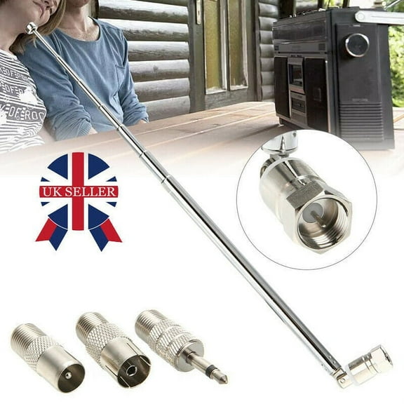 Telescopic FM Radio Antenna with Adapters for HiFi AV Receivers