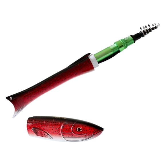 Telescopic Fishing Rod 1.6M Carbon Fiber Travel Fishing Pole, Portable Collapsible Rod, 9 Section Fishing-Rod with Fish Shaped Protective Case for Backpacking Camping Streams Lakes