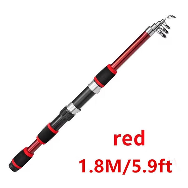 8m complete fishing pole Telescopic Fishing Rod Kit 1.8m Portable Carbon Fiber Pole with Reel Gear  Set Complete Fishing Accessories for Freshwater Saltwater Angling(Yellow)