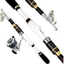 Telescopic Fishing Rod and Reel Combo, 2PCS Collapsible Fishing Pole with Spinning Reel Lures and Carrier Bag for Saltwater Freshwater Bass Fishing Gear