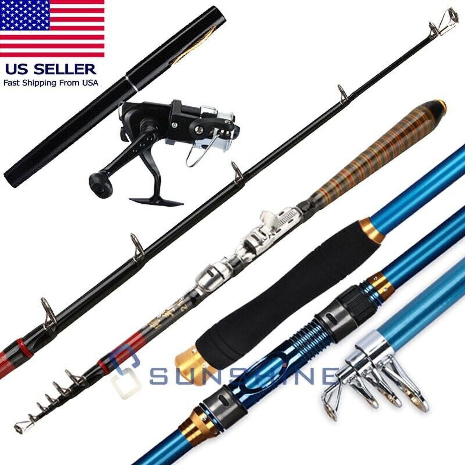 Telescopic Fishing Rod Sea Saltwater Spinning Pole Combo Fishing Tackle