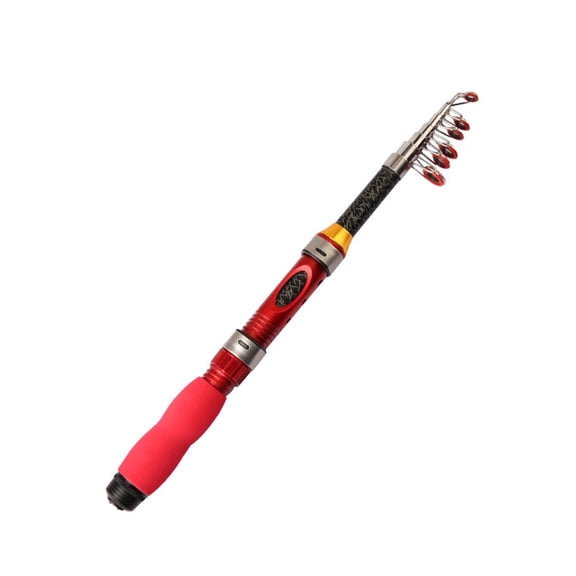 Telescopic Fishing Rod, Ultra-Compact Portable Design Collapses to 32cm, Lightweight Fiberglass Composite for Sea Travel, 5 Adjustable Lengths 1.5m-2., Classic Blue(1.9 m)