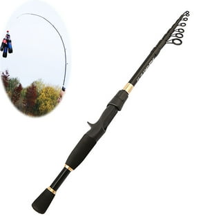 Biplut 1.8/2.1/2.4/2.7/3m Carbon Fiber Telescopic Fishing Rod Pole Fish  Tackle Tool (Green,2.4m,Spinning Rod*)