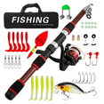 thumbnail image 1 of Telescopic Fishing Rod and Reel Combo 6ft Fiberglass Portable Travel Kit for All Anglers, 1 of 2