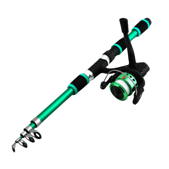 Telescopic Fishing Rod and Reel Combo 6ft Fiberglass Portable Travel Kit for All Anglers