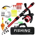 thumbnail image 1 of Telescopic Fishing Rod and Reel Combo 6ft Fiberglass Portable Travel Kit for All Skill, 1 of 2