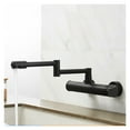 Telescopic Folding Kitchen Faucets Black Brass 360 Rotate Wall Mounted
