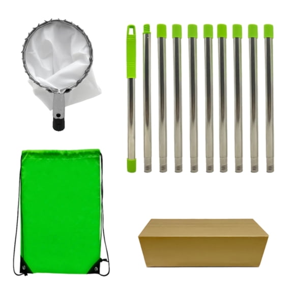 Telescopic Fruit Harvester with Extendable Rods Fruit Picking Tool with Storage Bag Multipurpose Metal Gardening Supply