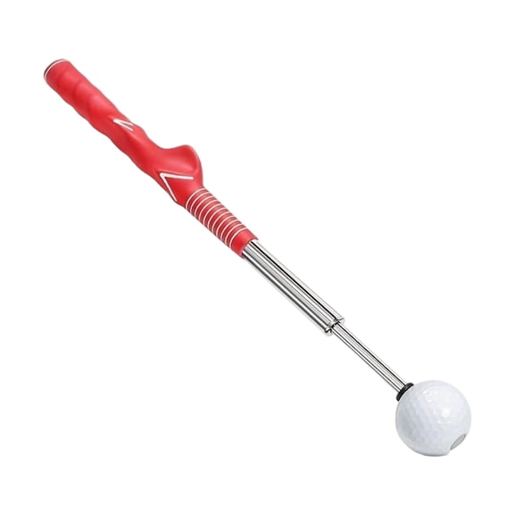 Golf Swing Telescopic Practice Stick, Beginner Swing Posture Training Aid, Adjustable 15-26 Inch Length, Rubber Construction, Indoor Outdoor Golf Training Tool, Red