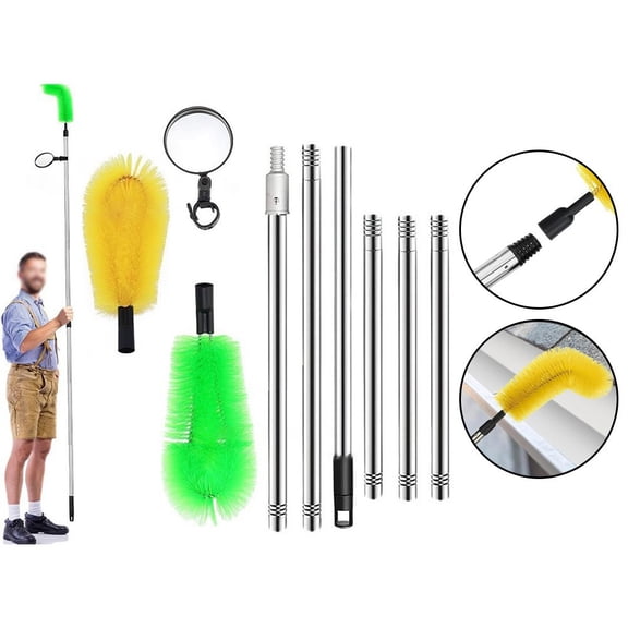 Telescopic Gutter Brush Extendable Gutter Cleaner Tool for Removing Leaves Debri