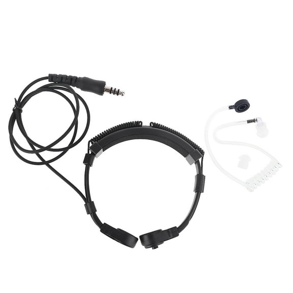 Telescopic Heavy Duty Tactical Throat Vibration Mic Headphone Headset Microphone Plug Fits for Walkie Talkie Radio