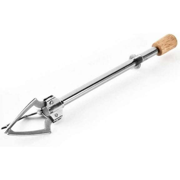 Telescopic Ice Cube Grabber, Stainless Steel Pickle Fork, Olives Pickled Onions Utensil, Multifunctional Food Clamp with Non-Slip Handle