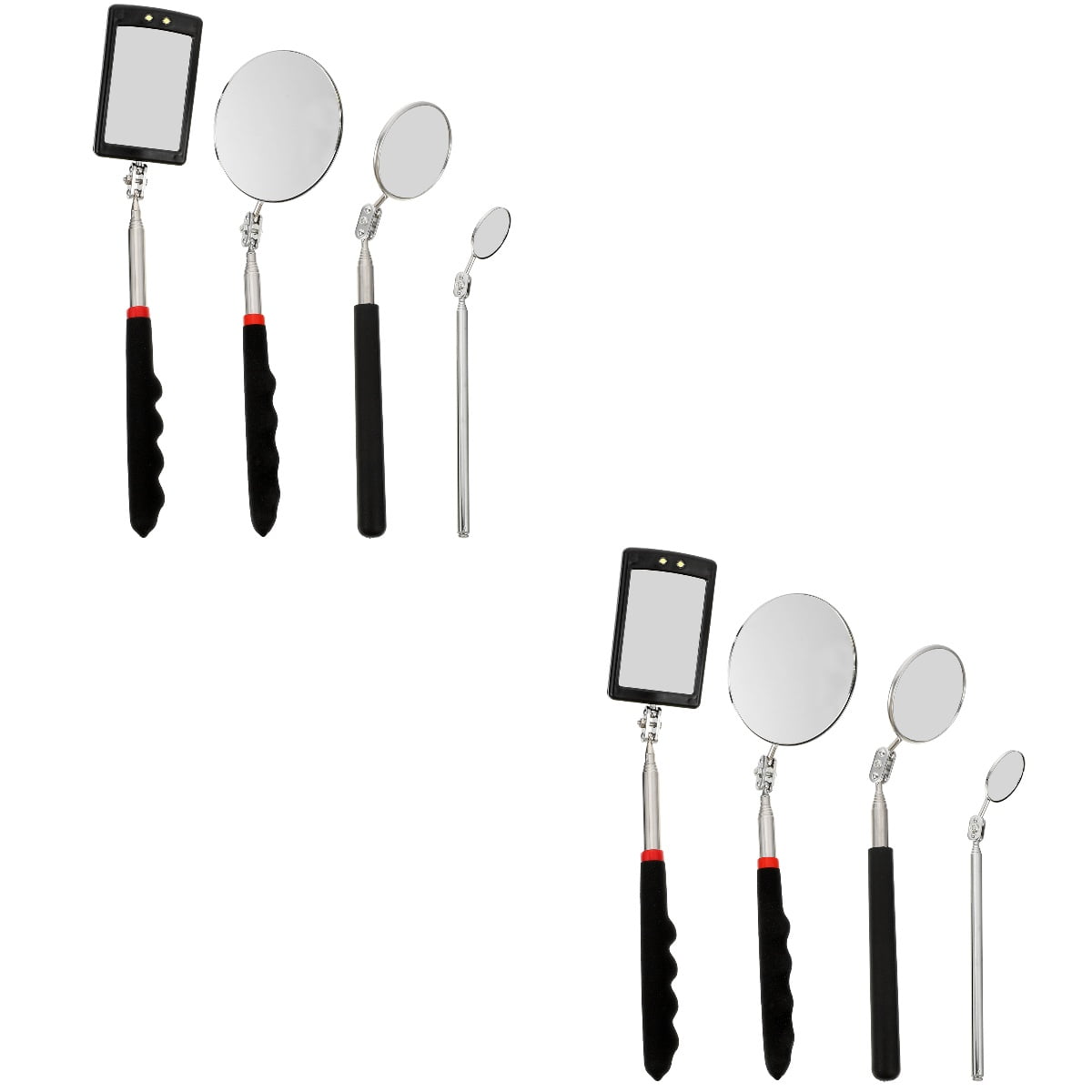 Under Vehicle Inspection Mirror With Light & Telescoping Pole - Extends To 4ft For Security Checks Under Cars & Trucks
