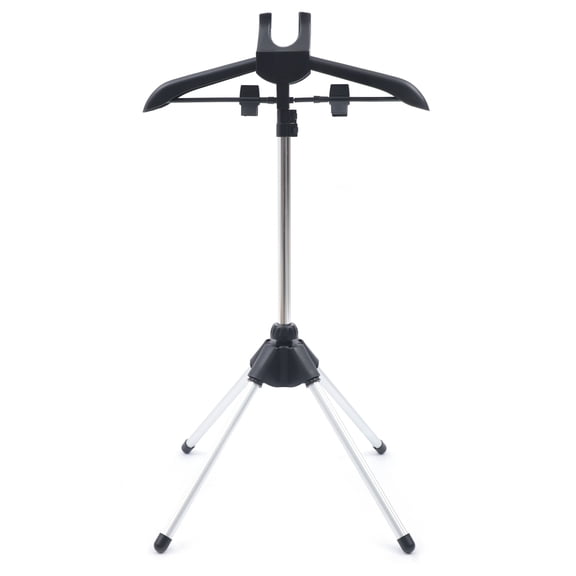 Telescopic Ironing Rack, Curved Hanger, Adjustable Height, Easy to Store and Carry