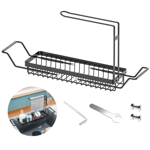 NiHome Extendable Kitchen Over Sink Organizer (Dark Gray