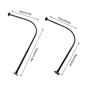 Telescopic L-Shaped Shower Curtain Rod Bathroom Bathtub Corner Extendable Rail
