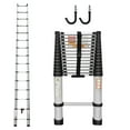 thumbnail image 1 of Telescopic Ladder 14.4FT Multi-purpose Ladder with 2 Hooks, Portable Aluminum Folding Ladder, Folded Size 3ft Easy to Store, 330lbs Load Capacity, Extension Ladder Space Saving for Home, 1 of 9