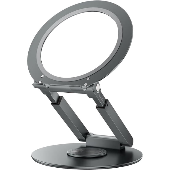 Telescopic Laptop Stand with 360° Rotation, Adjustable Height & Tilt Swivel Laptop Riser, Ergonomic Standing Desk Converter for 10-17" MacBook Pro/Air, Dell, HP – Supports up to 22lbs (Gray)